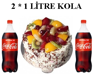 6 ile 9 kiilik Meyveli pasta 2 * 1 litre kola